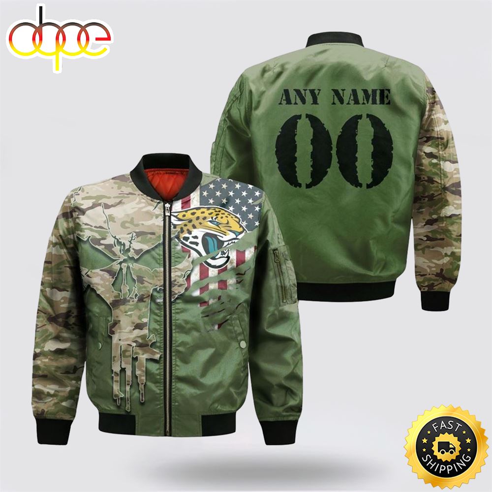 NFL Jacksonville Jaguars Special Camo Design For Veterans Day Bomber Jacket