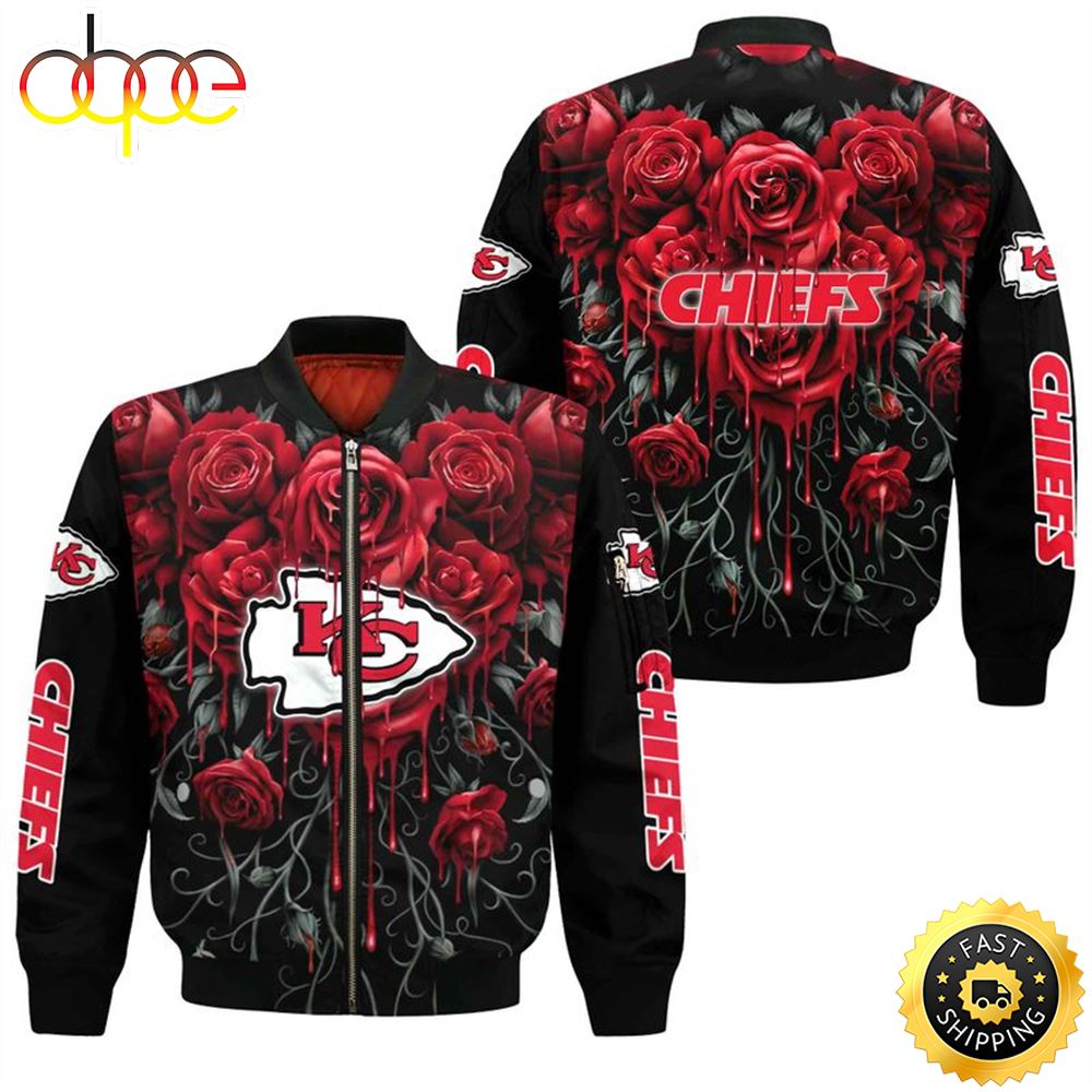 NFL Kansas City Chiefs All Over Print Bomber Jackets New