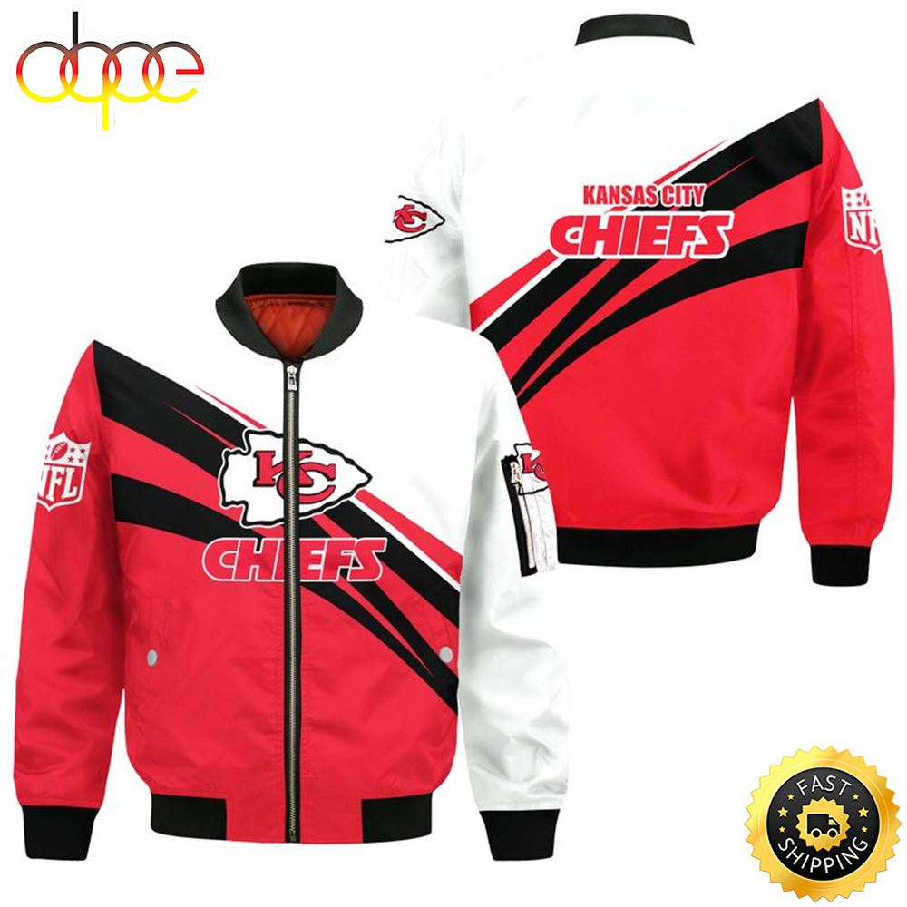 NFL Kansas City Chiefs All Over Print Bomber Jackets Size S-5XL For Fan