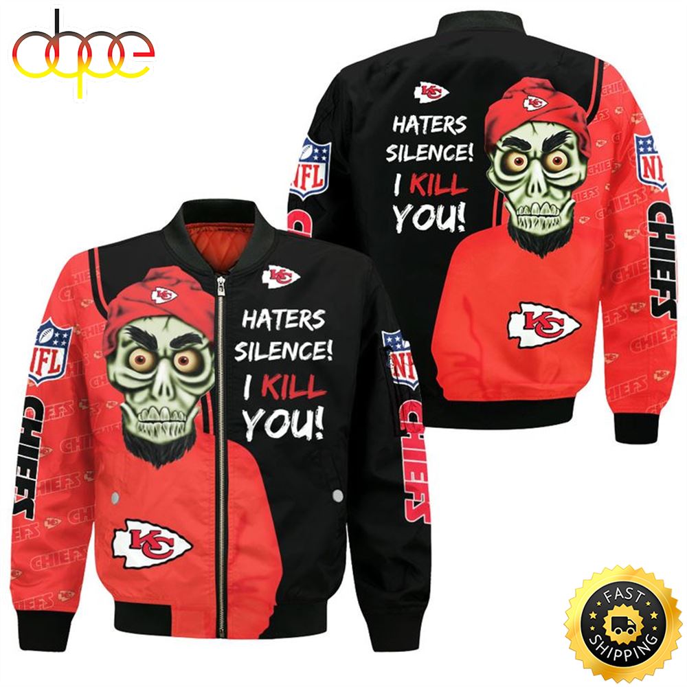 NFL Kansas City Chiefs All Over Print Bomber Jackets Size S-5XL NEW