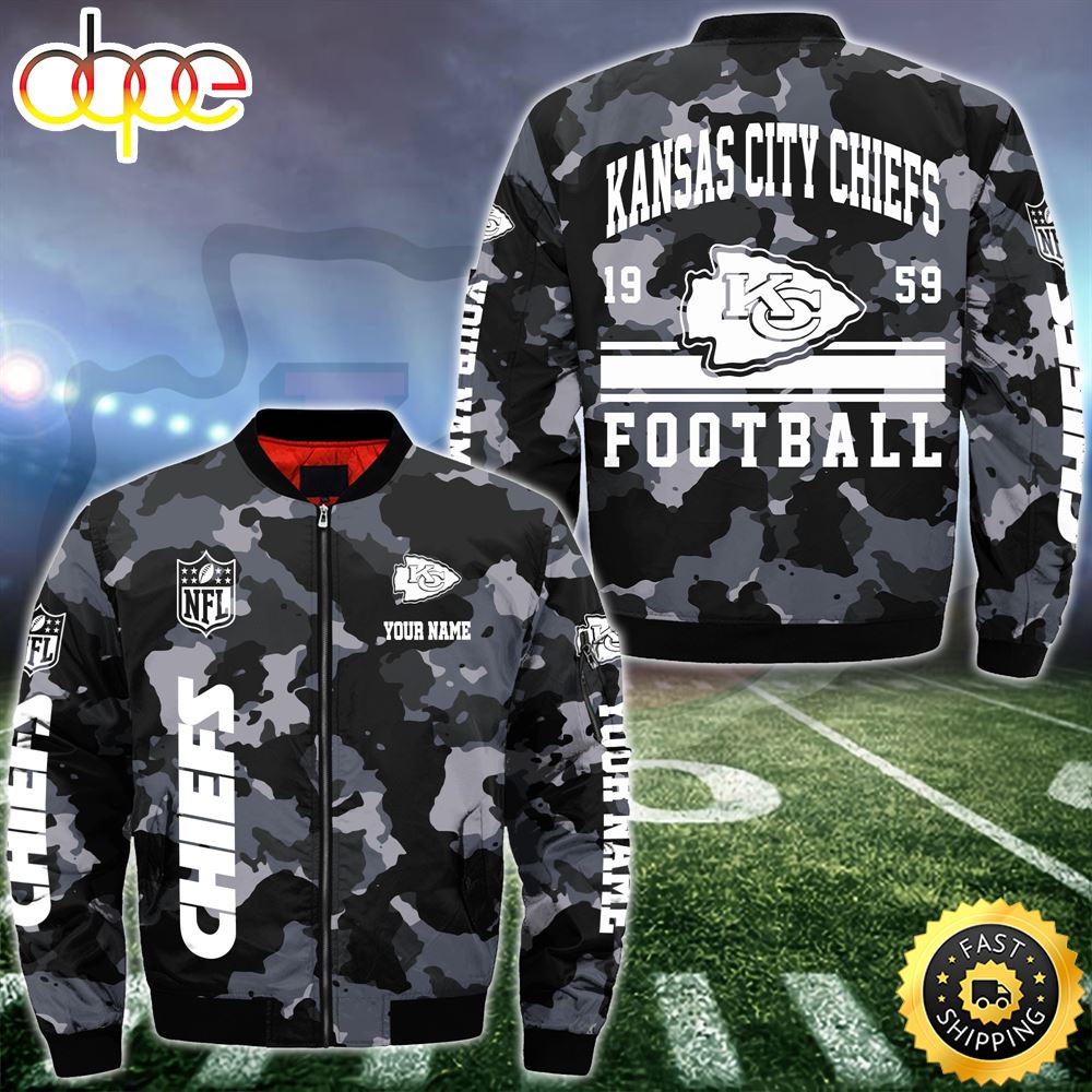 NFL Kansas City Chiefs Bomber Jacket Custom Your Name