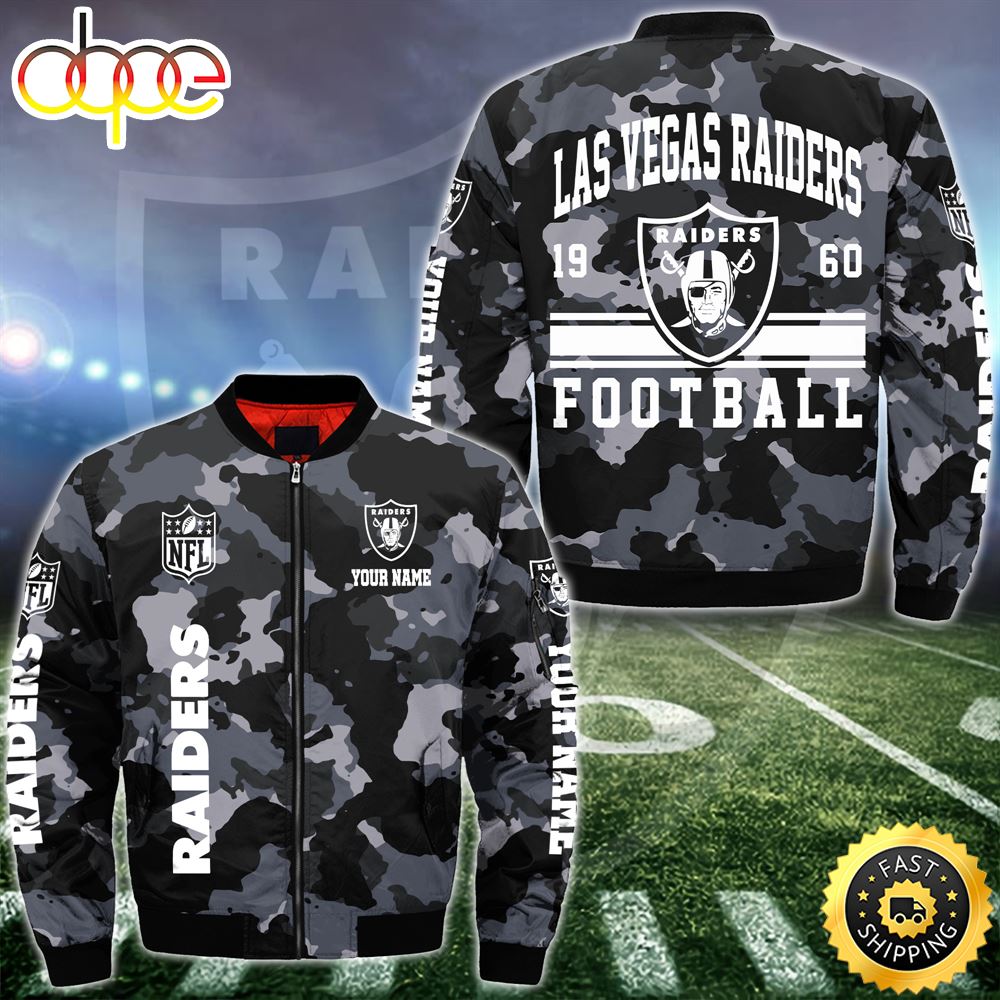 NFL Las Vegas Raiders Bomber Jacket Custom Your Name