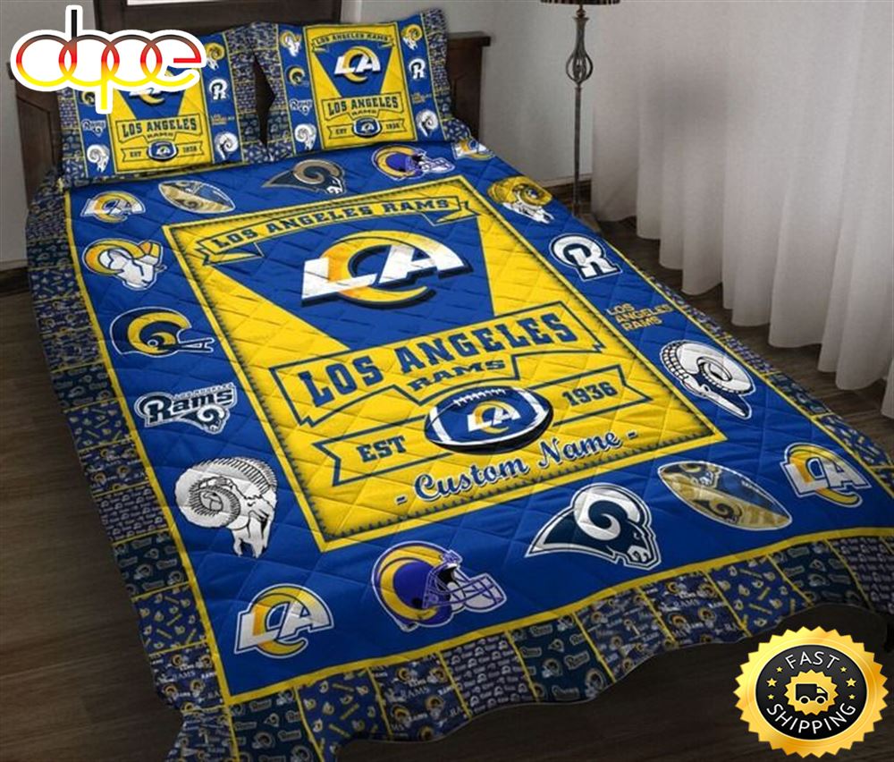 NFL Los Angeles Rams Custom Name Logo History Bedding Set