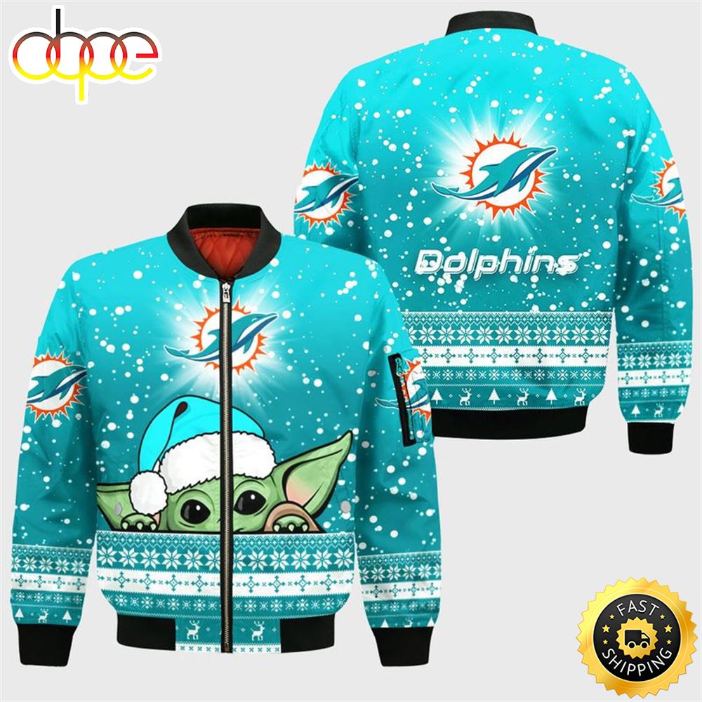 NFL Miami Dolphins Baby Yoda Bomber Jacket