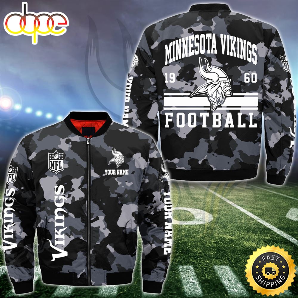 NFL Minnesota Vikings Bomber Jacket Custom Your Name