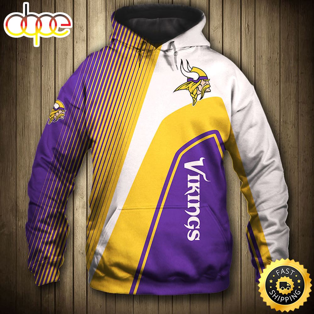 NFL Minnesota Vikings Logo 3D Hoodie All Over Print Shirts