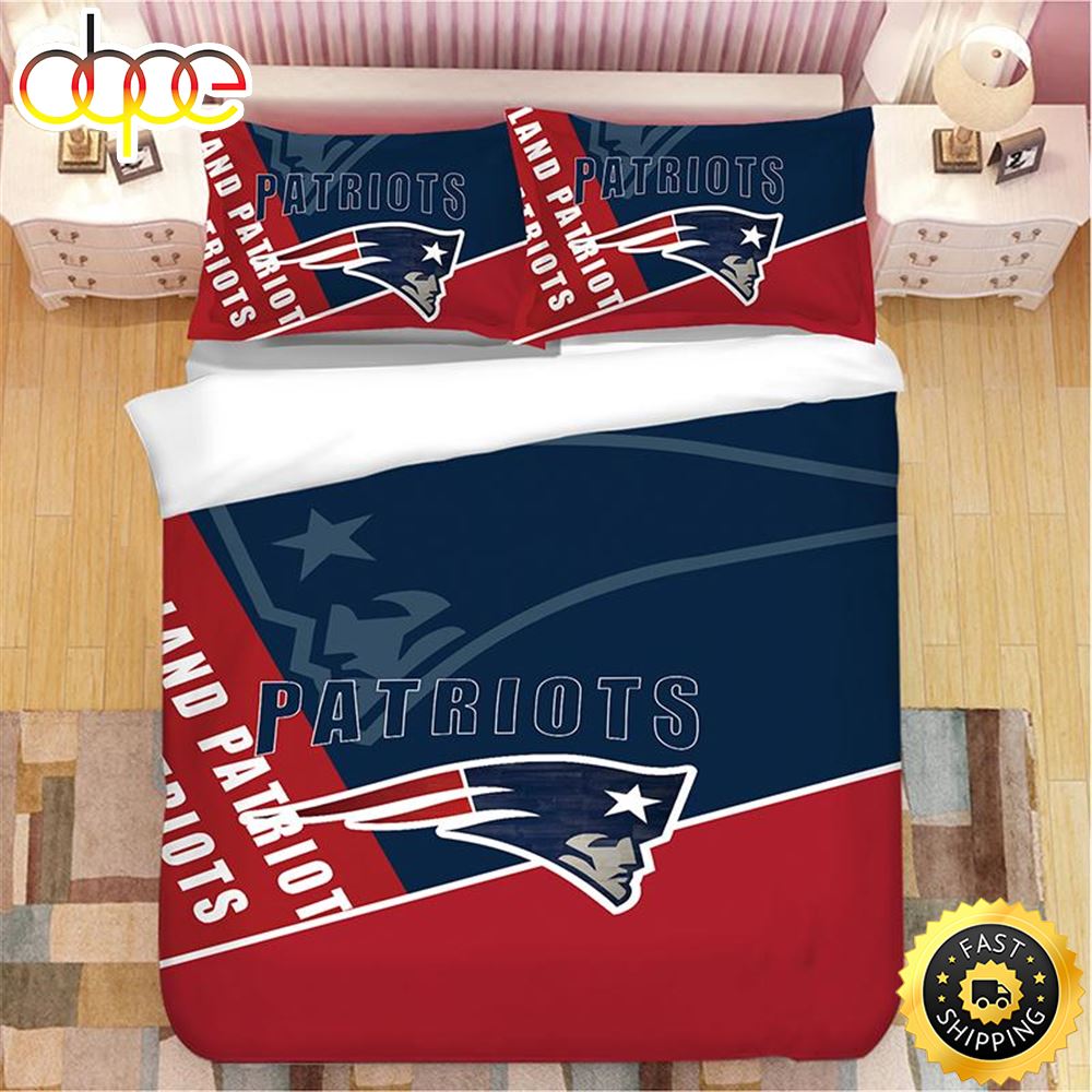 NFL New England Patriots Dark Blue Red Bedding Set