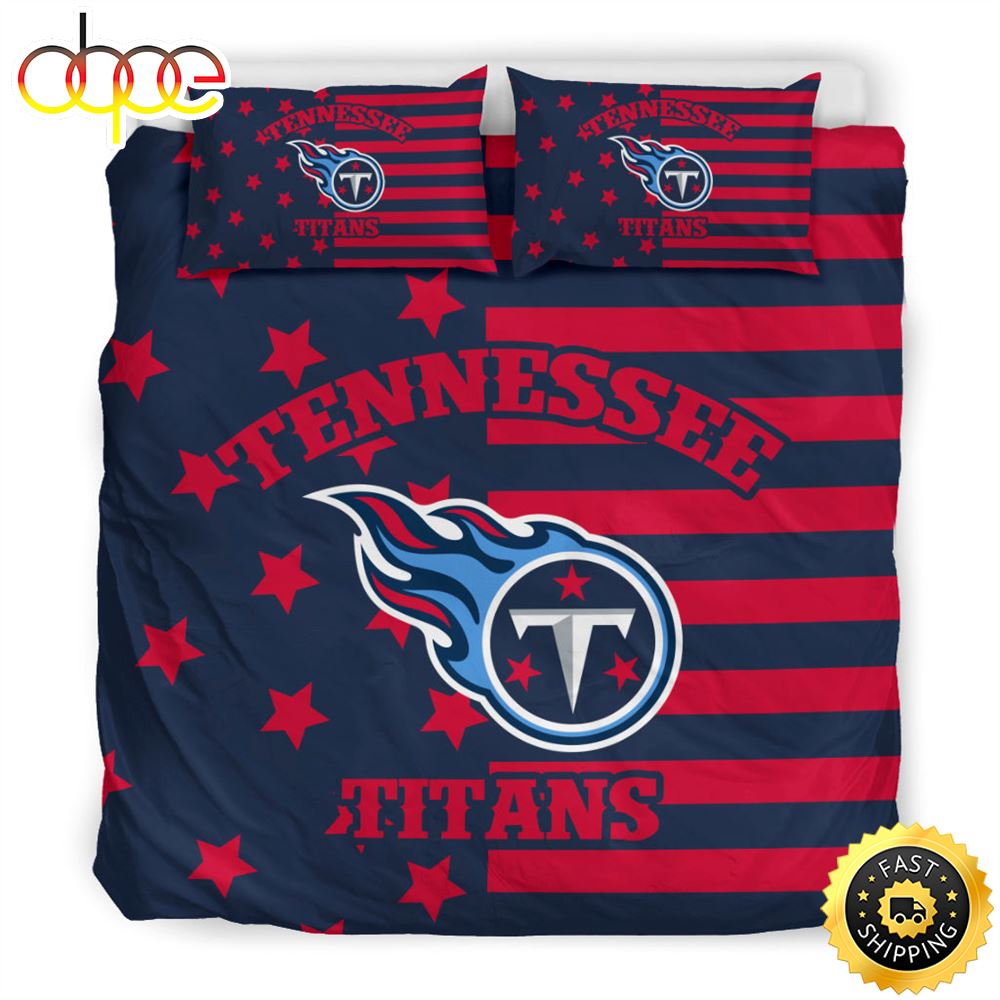 NFL Tennessee Titans Red Navy Blue Bedding Set
