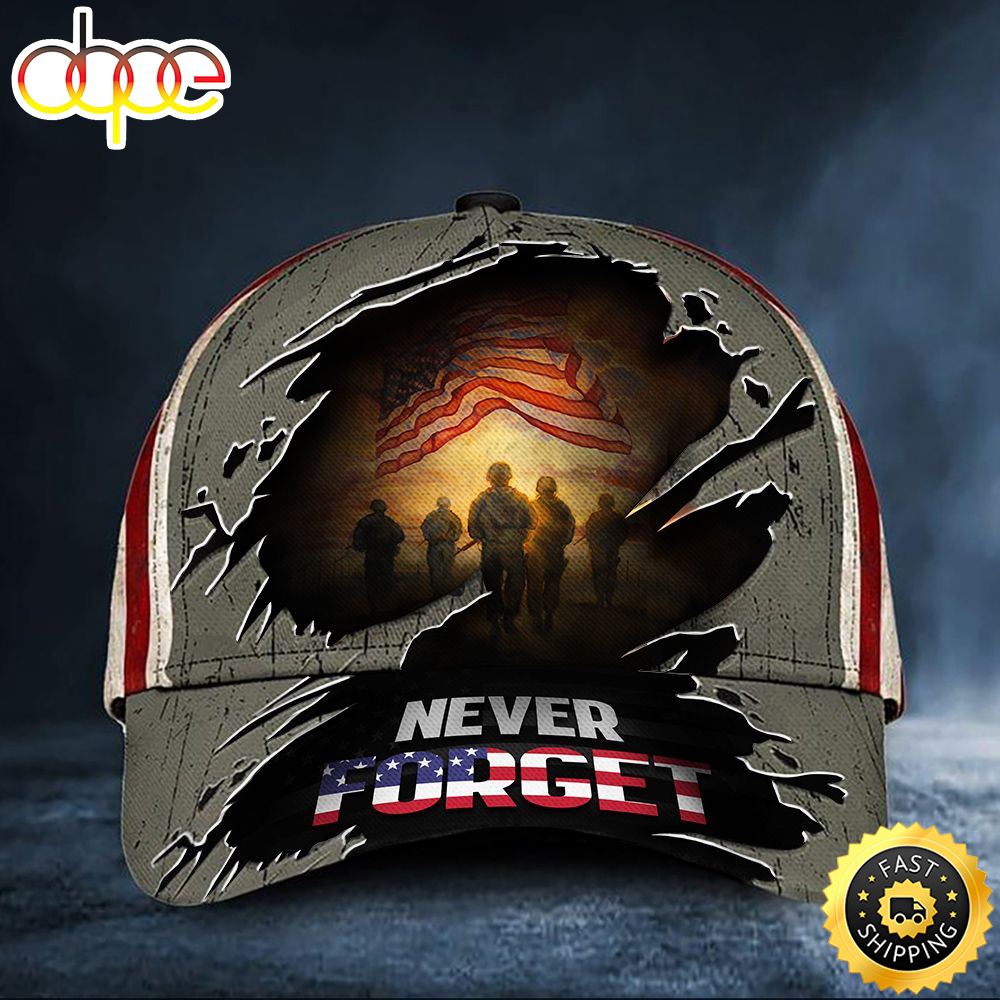 Never Forget American Flag Soldiers Hat Support Our Troops Patriotic Hat Veterans Day Gift Hat Classic Cap