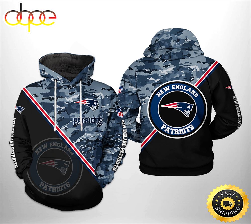 New England Patriots NFL Camo Team 3D Printed HoodieZipper Hoodie
