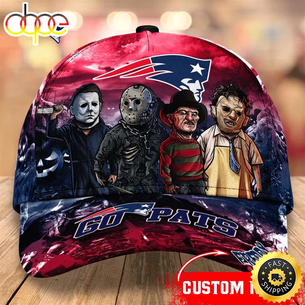 New England Patriots  Nfl Personalized Trending Cap Mixed Horror Movie Characters