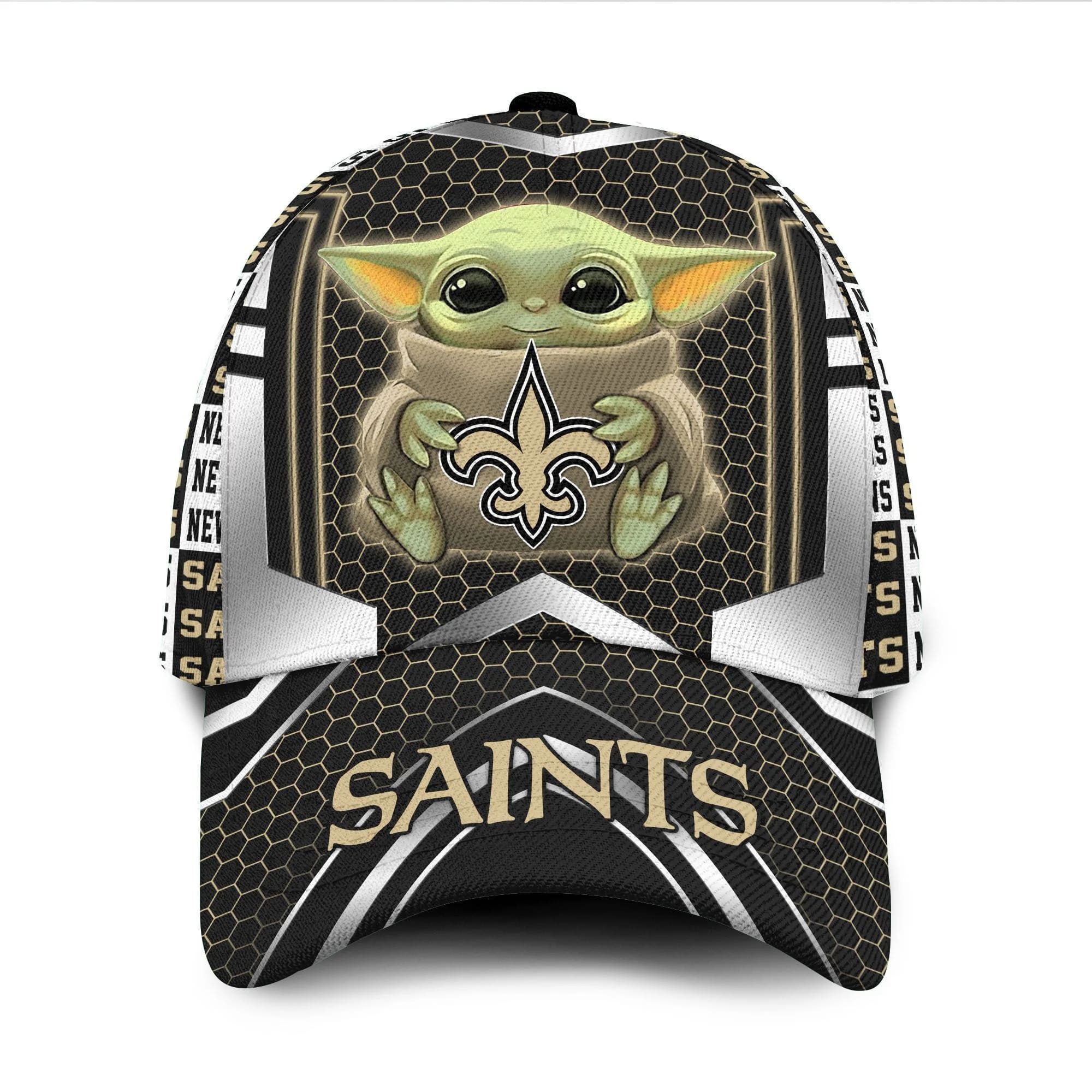 New Orleans Saints Baby Yoda All Over Print 3D Classic Cap