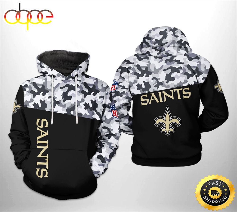 New Orleans Saints NFL Camo Veteran Team 3D Printed HoodieZipper Hoodie