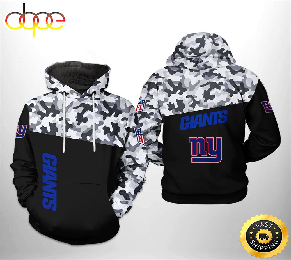 New York Giants NFL Camo Veteran Team 3D Printed HoodieZipper Hoodie