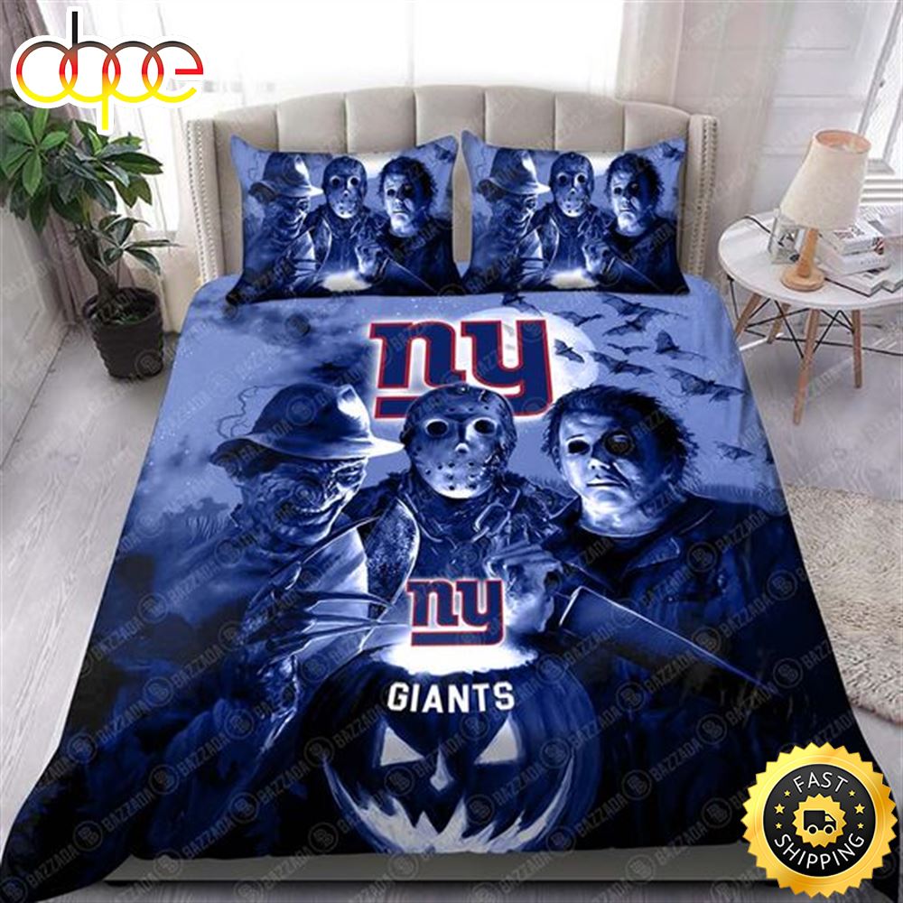 New York Giants NFL Halloween Horror Movie Bedding Set