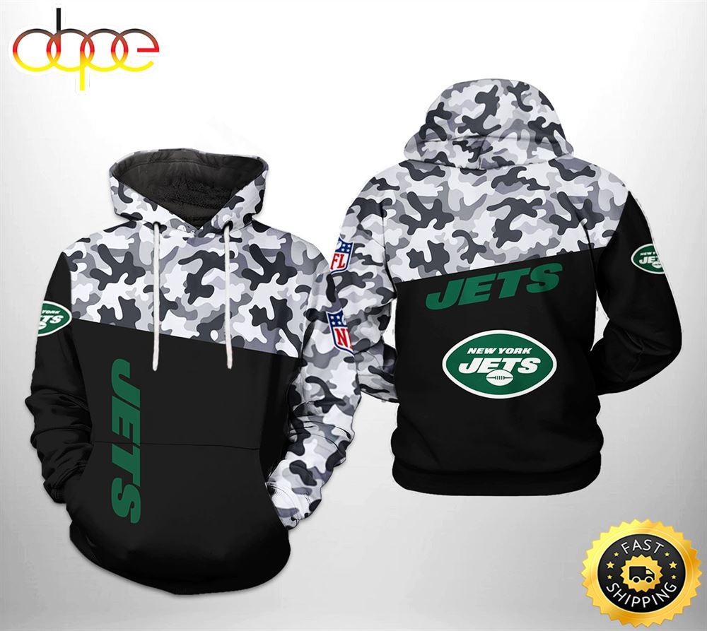 New York Jets NFL Camo Veteran Team 3D Printed HoodieZipper Hoodie