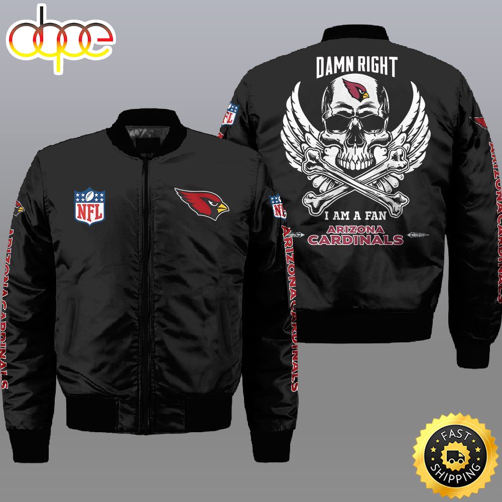 Nfl Arizona Cardinals Wings Skull 3D Bomber Jacket