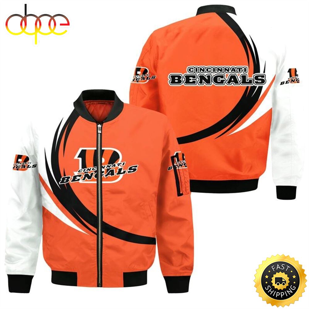Nfl Cincinnati Bengals Curve Design Bomber Jacket