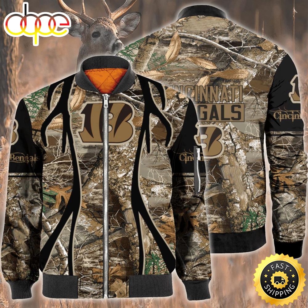 Nfl Cincinnati Bengals Hunting Bomber Jacket