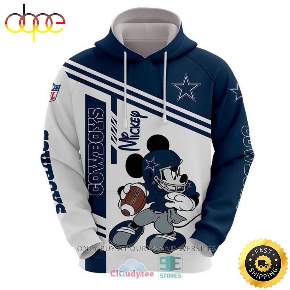 Nfl Dallas Cowboys Mickey Mouse Blue White Shirt
