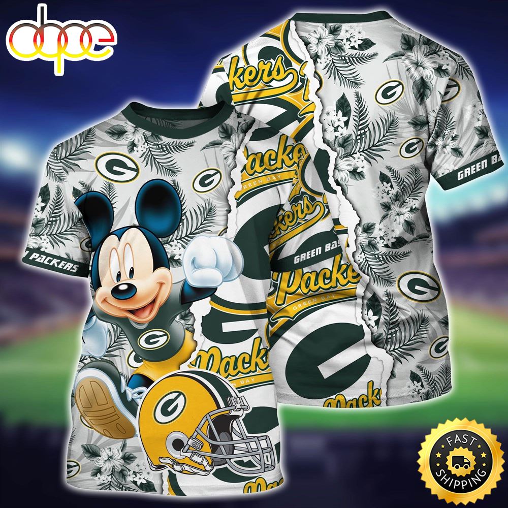 Nfl Green Bay Packers Mickey Mouse 3d Shirt