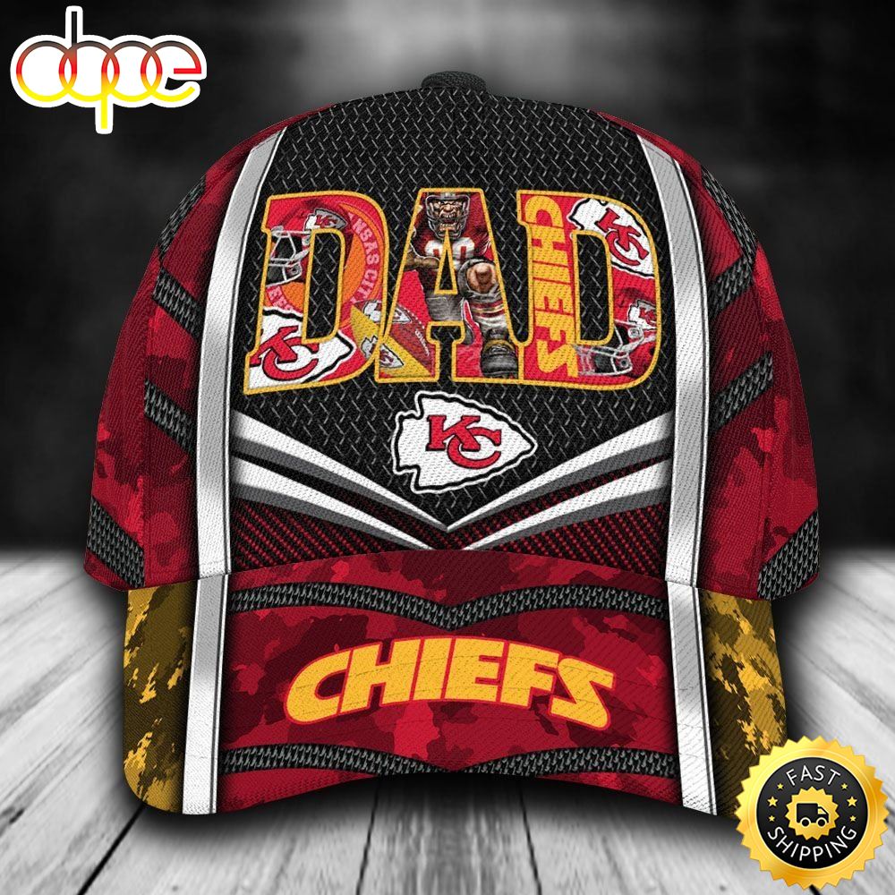 Nfl Kansas City Chiefs Dad Custom Name 3d Cap