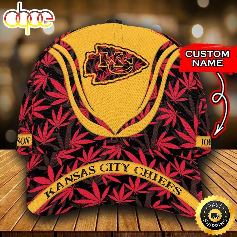 Nfl Kansas City Chiefs Weed Custom Name 3d Cap