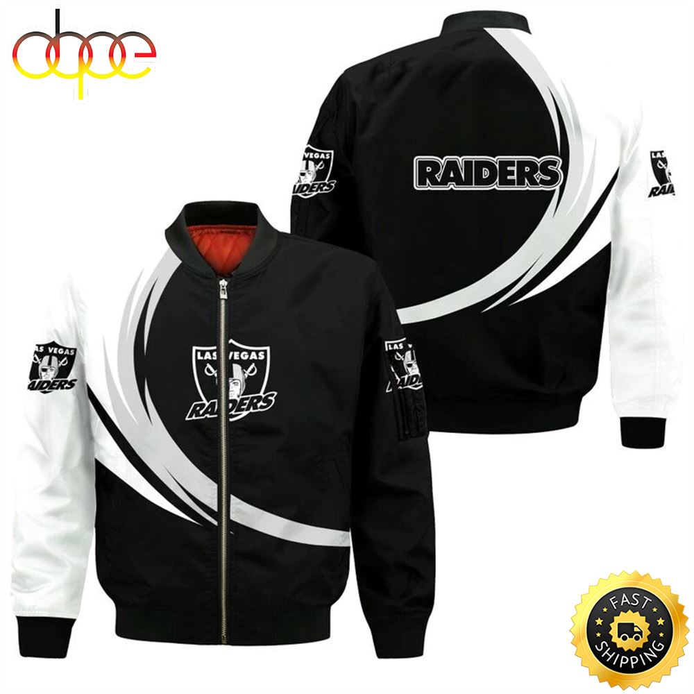 Nfl Las Vegas Raiders Curve Design Bomber Jacket