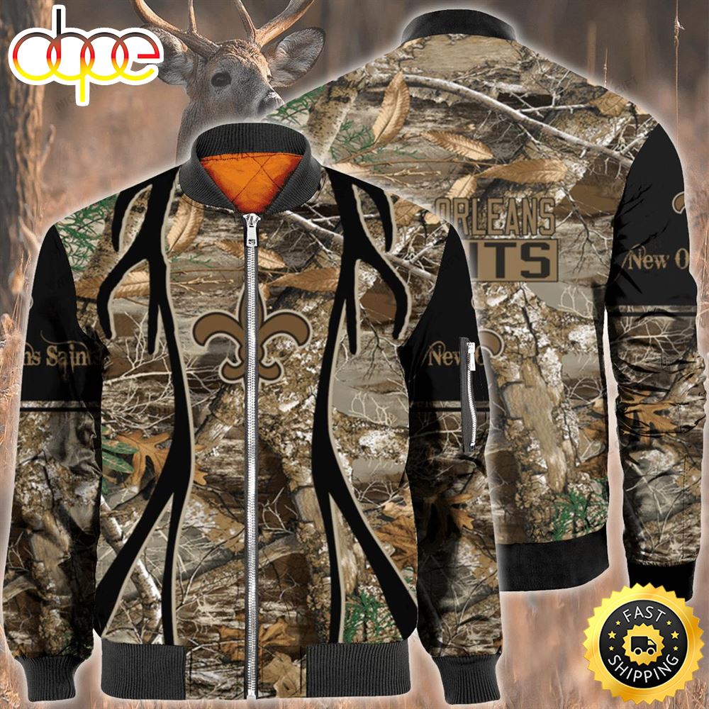 Nfl New Orleans Saints Hunting Bomber Jacket