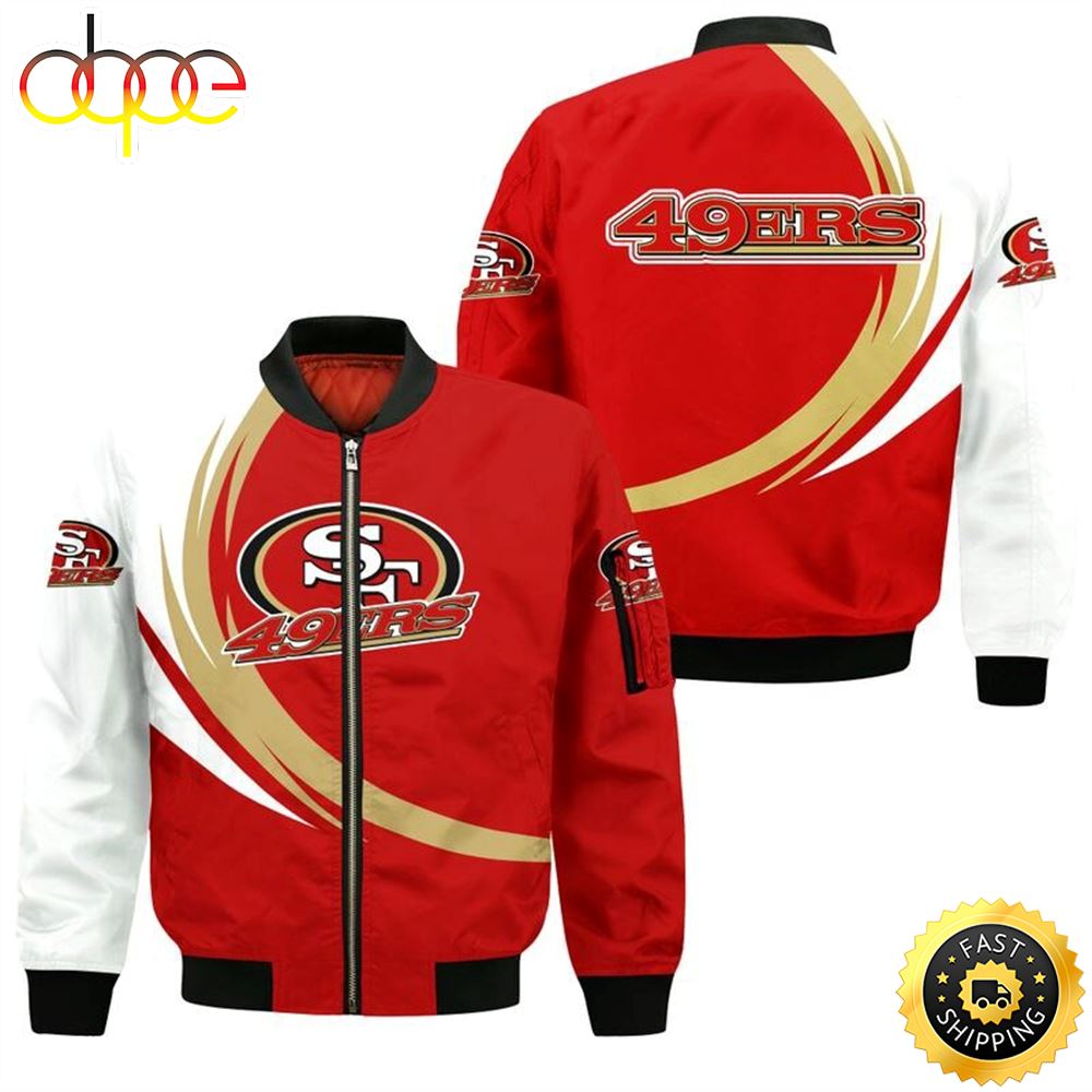 Nfl San Francisco 49Ers Curve Design Bomber Jacket