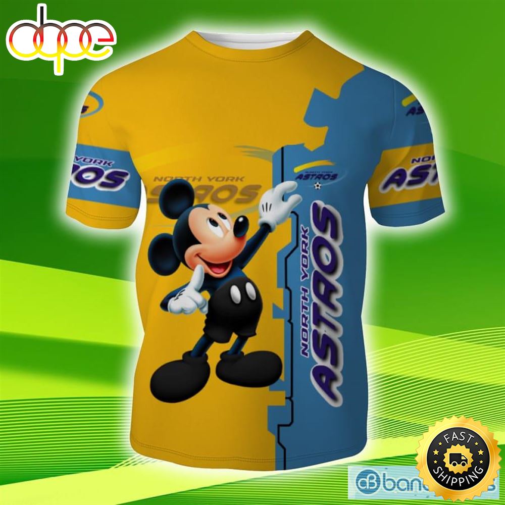 North York Astros Mickey Mouse Champions Football 3d Unisex T Shirt
