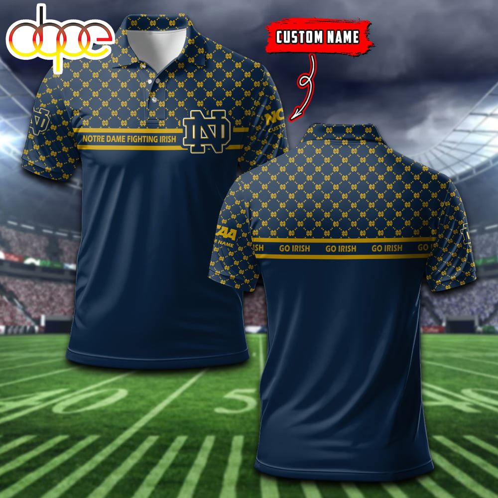 Notre Dame Fighting Irish Custom Name Sports For Fan Polo Shirt