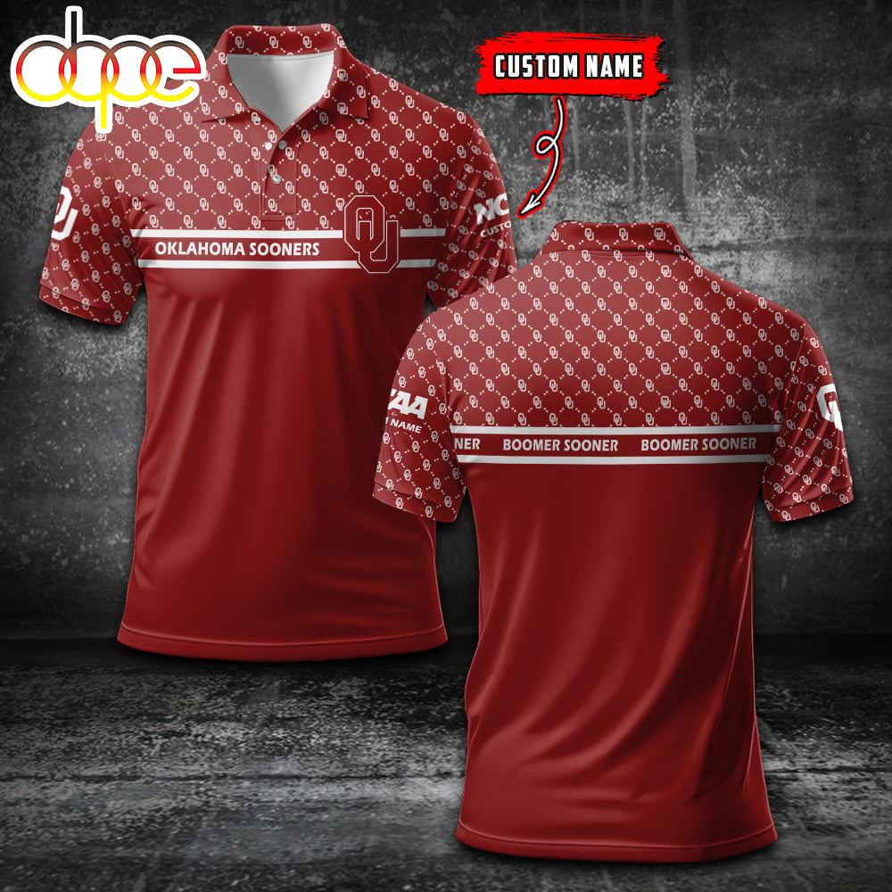 Oklahoma Sooners Custom Name Sports For Fan Polo Shirt