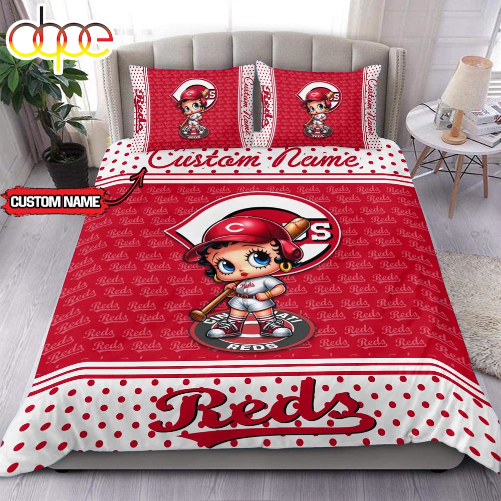 Personalized Name MLB Cincinnati Reds Baseball Bedding Set