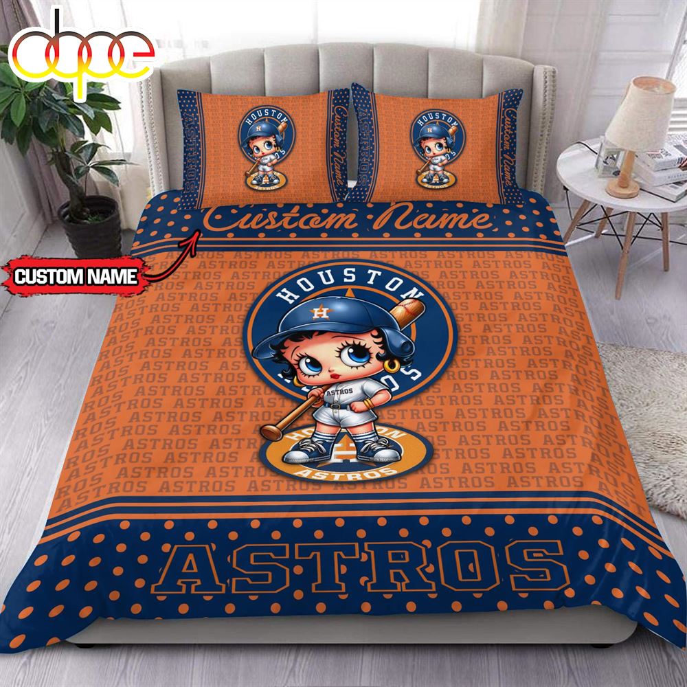 Personalized Name MLB Houston Astros Baseball Bedding Set