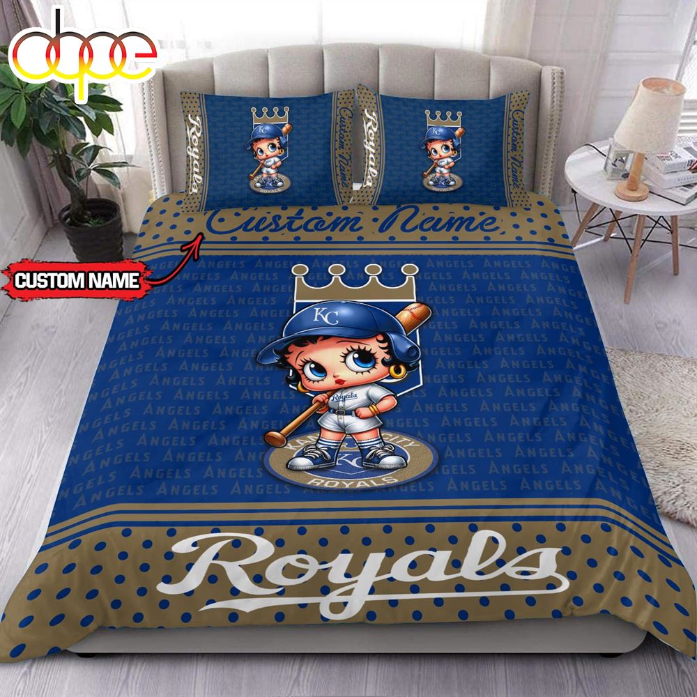 Personalized Name MLB Kansas City Royals Baseball Bedding Set