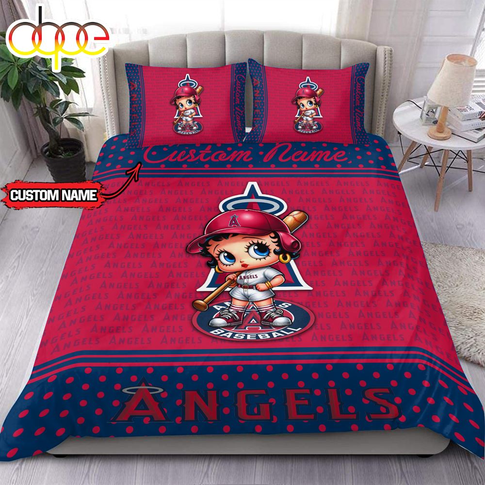 Personalized Name MLB Los Angeles Angels Baseball Bedding Set