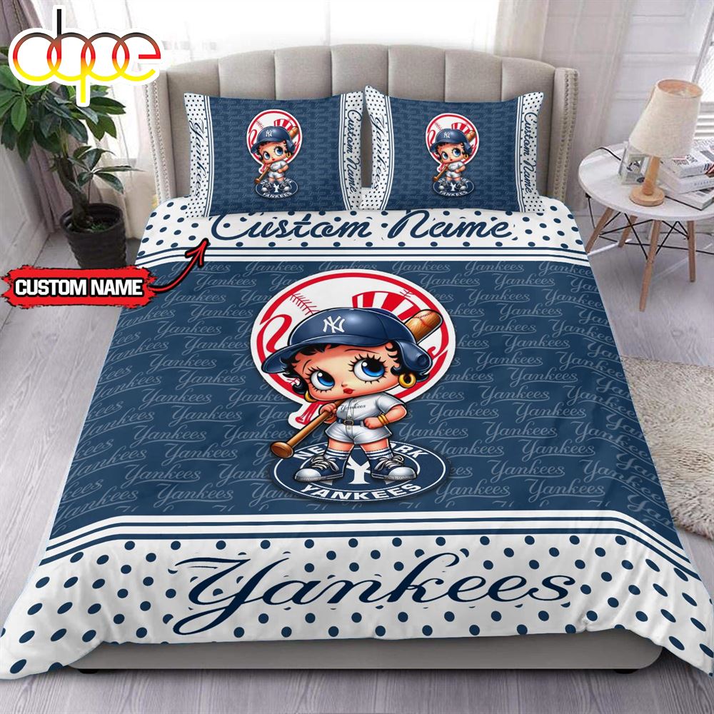 Personalized Name MLB New York Yankees Baseball Bedding Set
