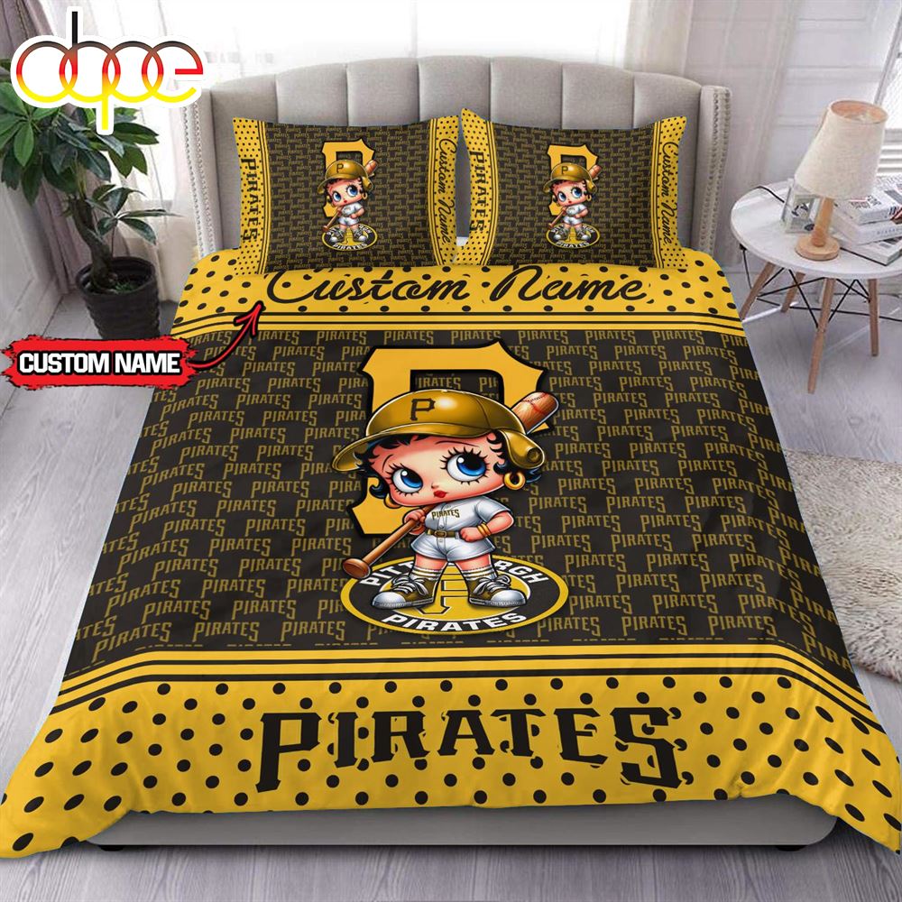 Personalized Name MLB Pittsburgh Pirates Baseball Bedding Set