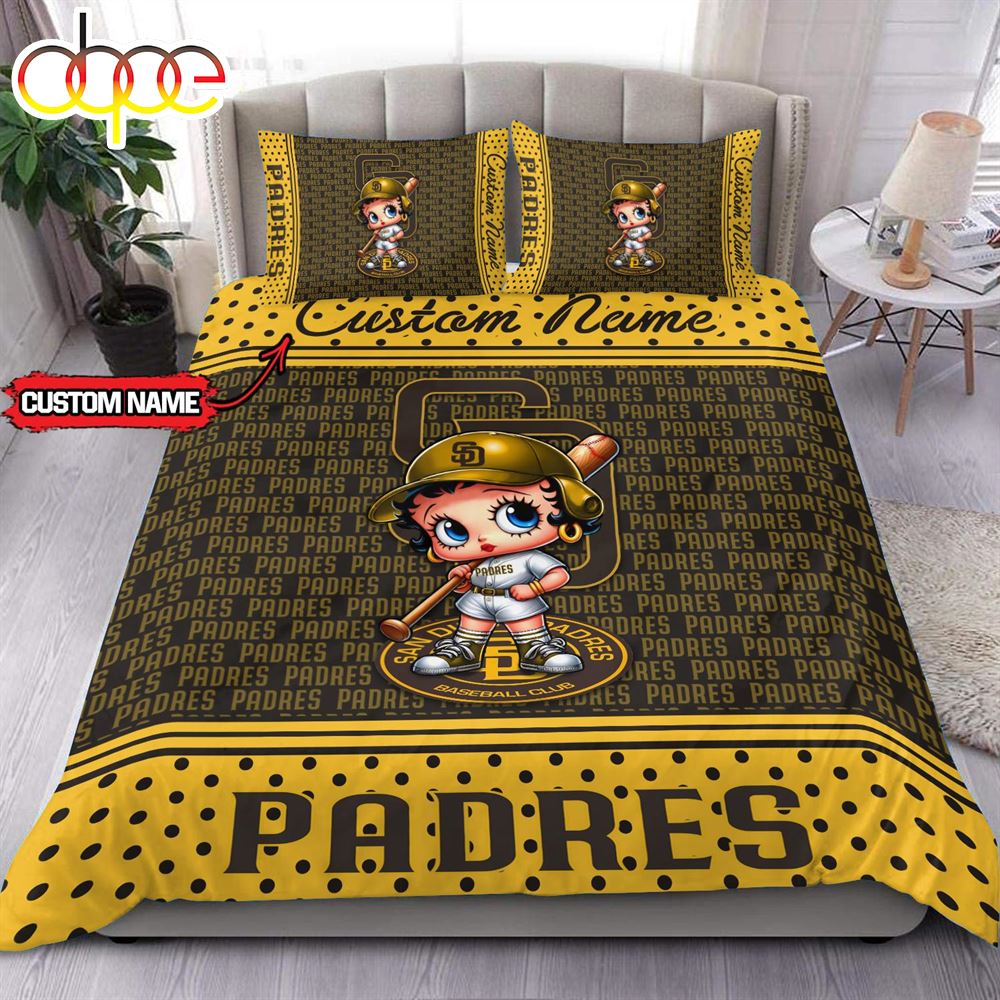 Personalized Name MLB San Diego Padres Baseball Bedding Set