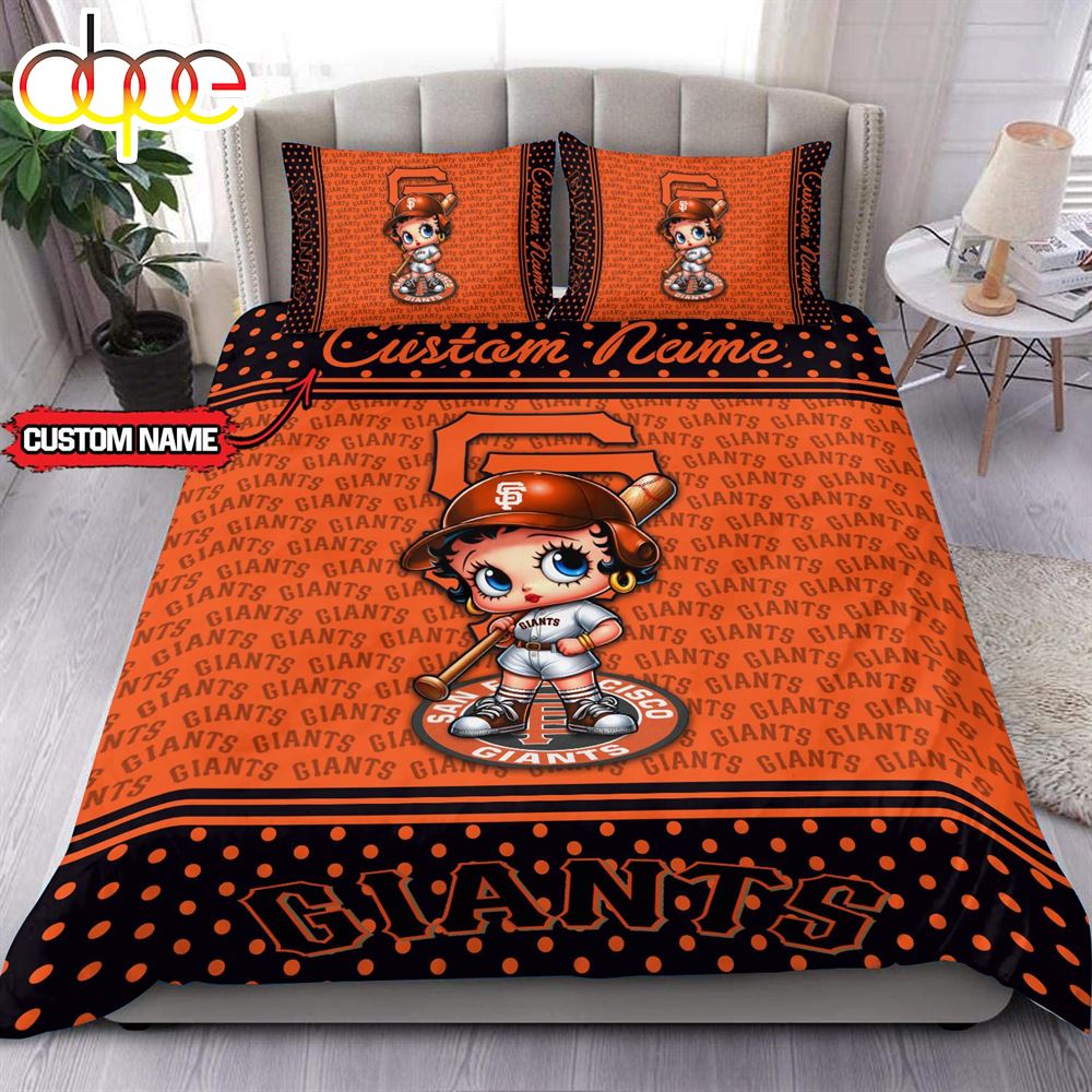 Personalized Name MLB San Francisco Giants Baseball Bedding Set