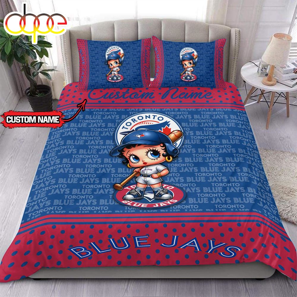 Personalized Name MLB Toronto Blue Jays Baseball Bedding Set
