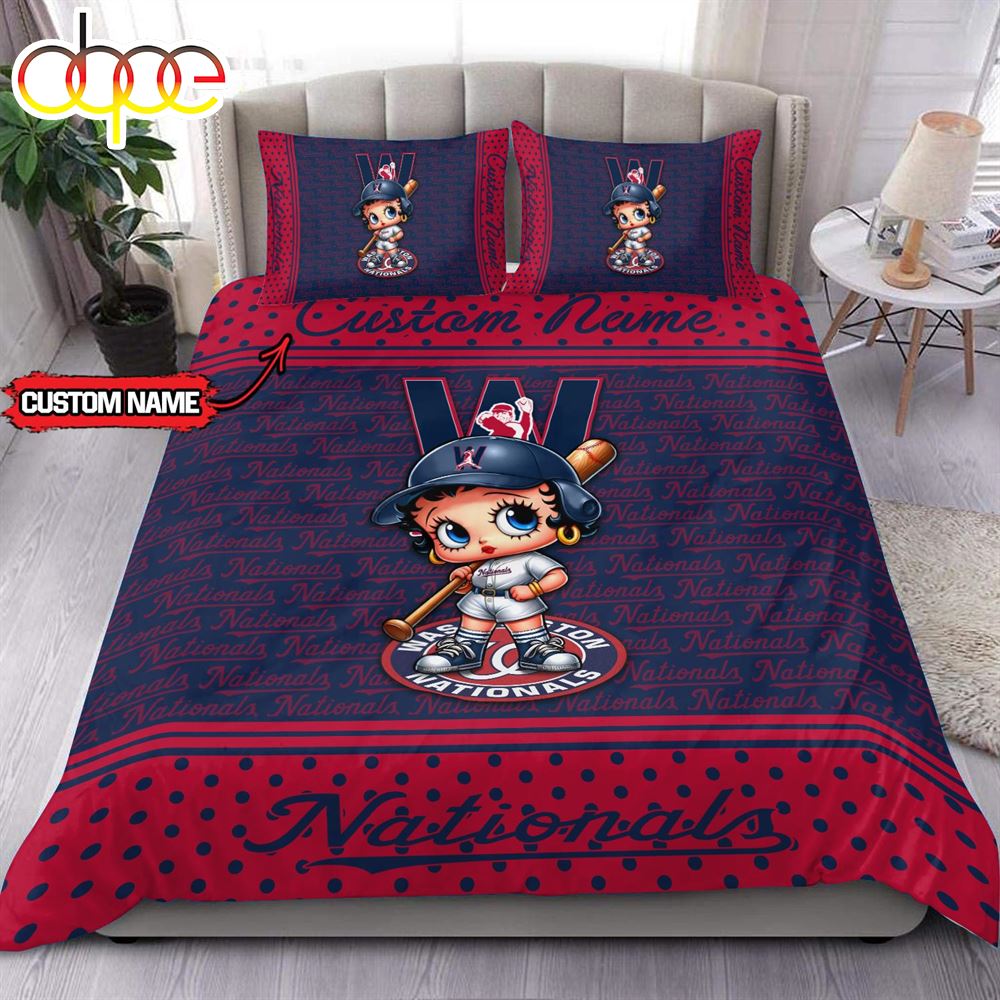 Personalized Name MLB Washington Nationals Baseball Bedding Set