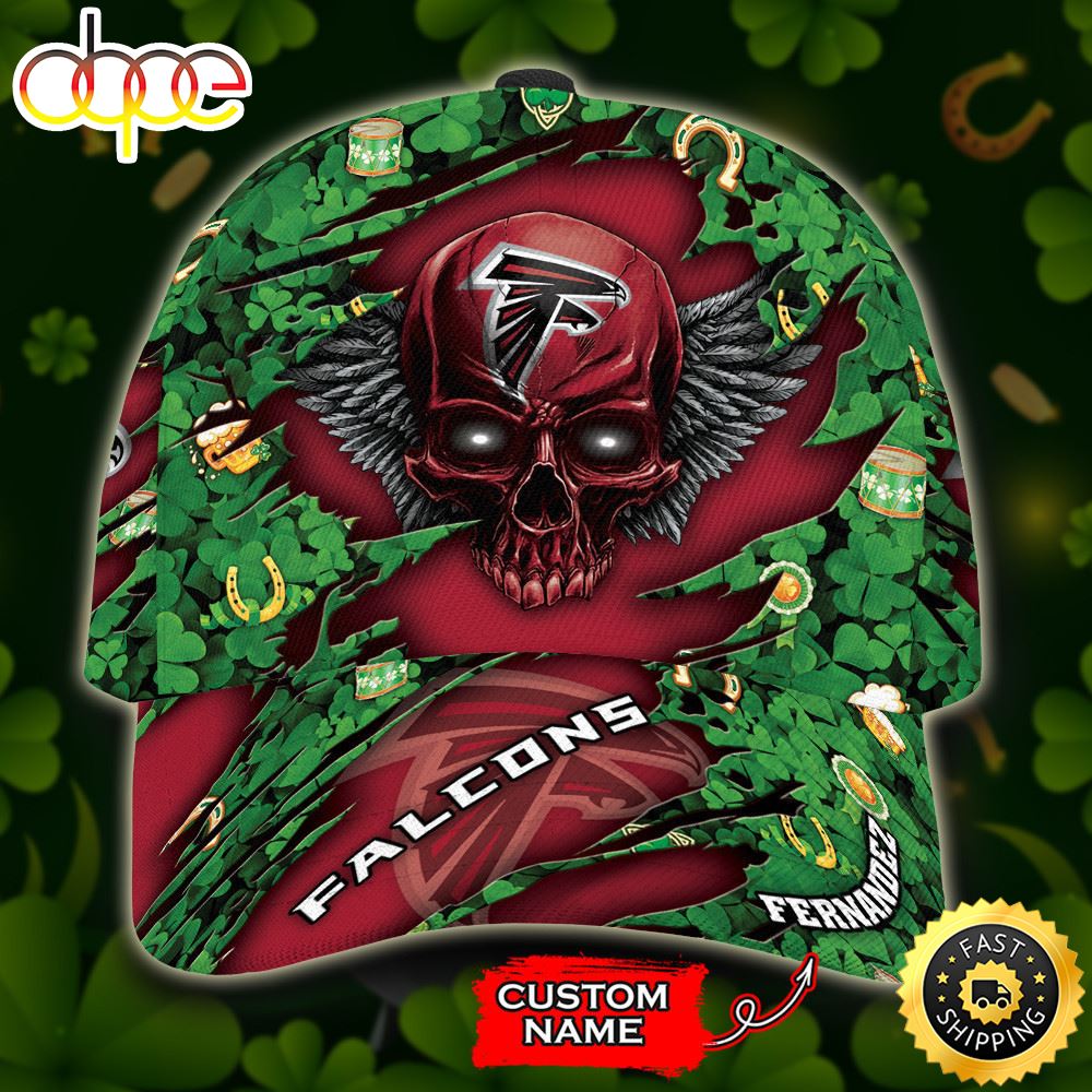 Personalized Atlanta Falcons St Patrick's Day Skull All Over Print 3D Classic Cap-TPH