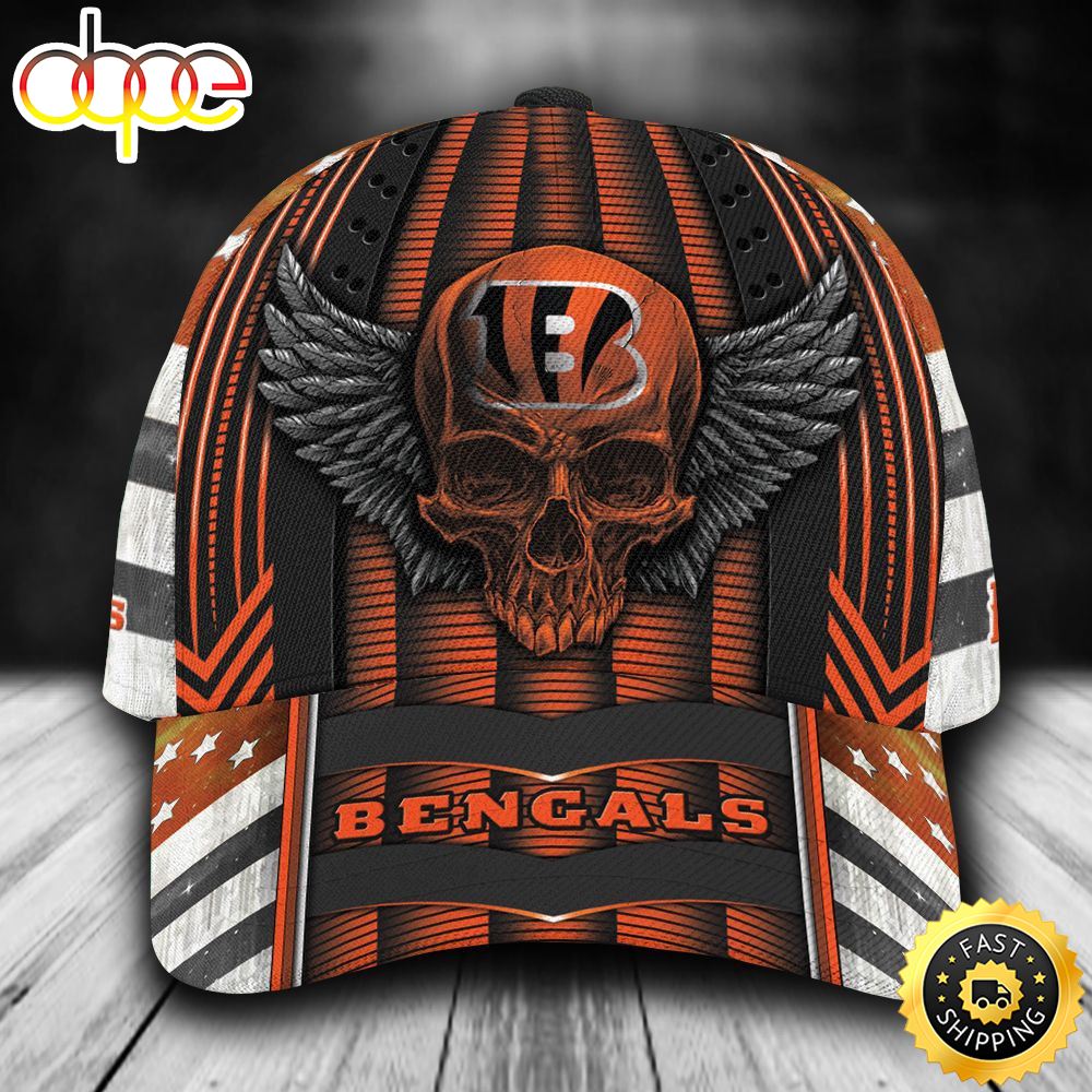 Personalized Cincinnati Bengals Skull Day All Over Print 3D Classic Cap-TPH