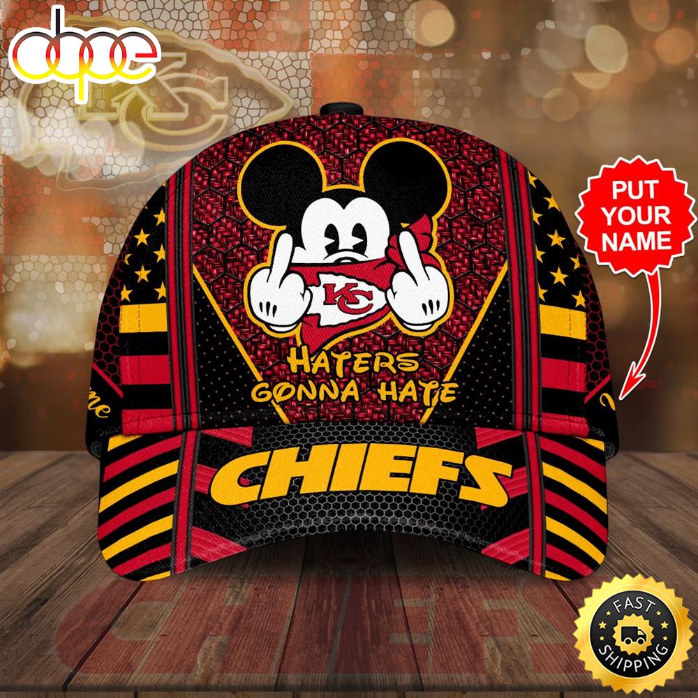 Personalized Kansas City Chiefs Mickey Mouse Hater Gonna Hate All Over Print 3D Classic Baseball CapHat