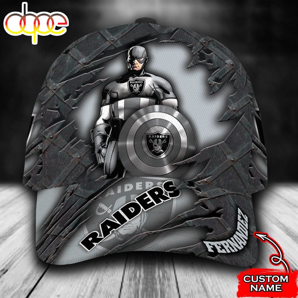 Personalized Las Vegas Raiders Captain America All Over Print 3D Classic Cap