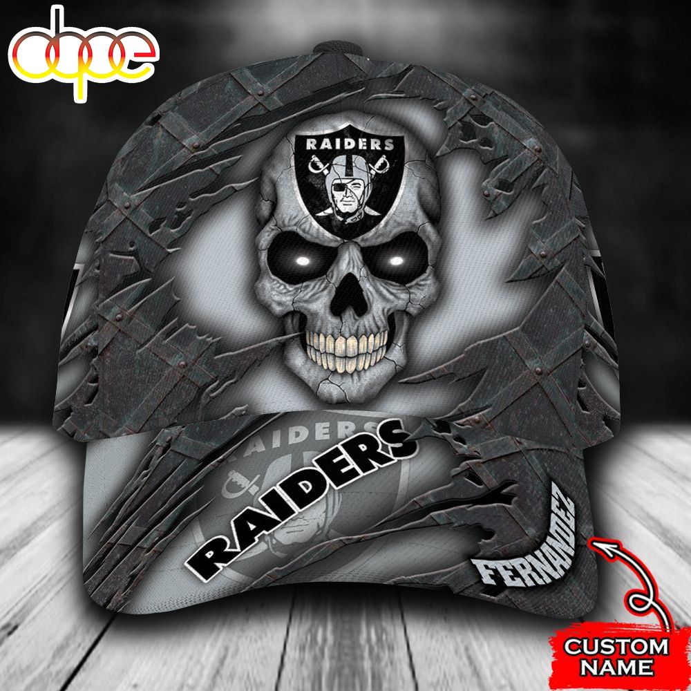 Personalized Las Vegas Raiders Skull Rivet Pattern All Over Print 3D Classic Cap