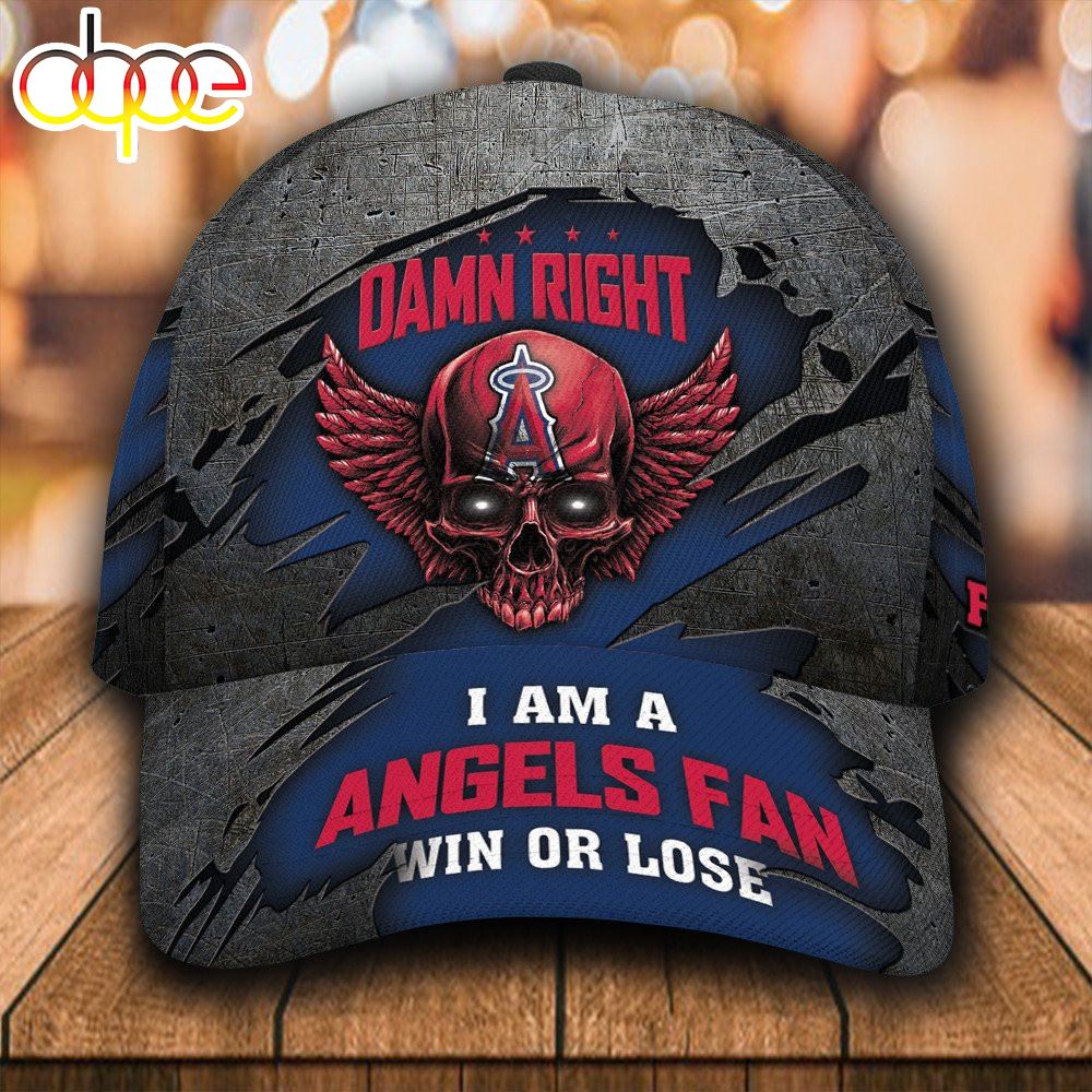 Personalized Los Angeles Angels Skull Damn Right All Over Print 3D Classic Cap