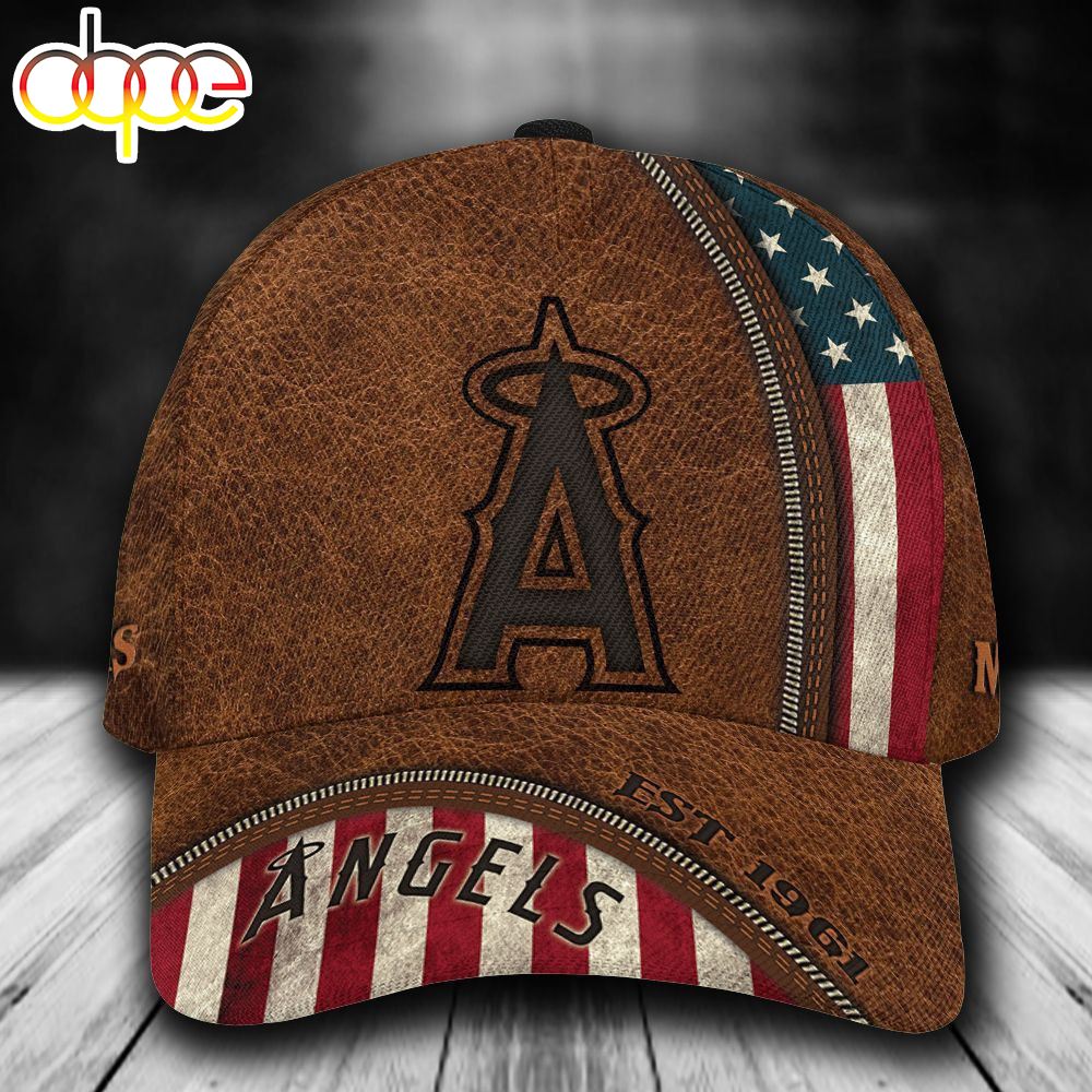 Personalized Los Angeles Angels USA Flag Zip All Over Print 3D Baseball Cap